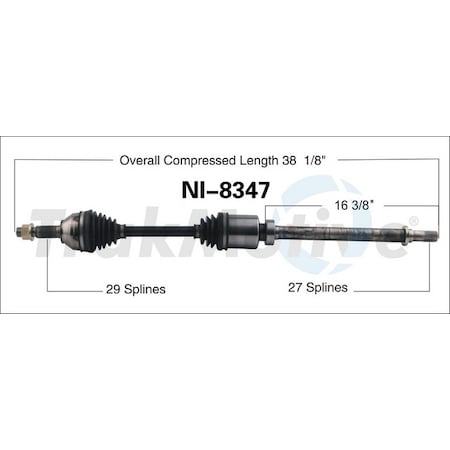 Surtrack Axle Cv Axle Shaft, Ni-8347 NI-8347